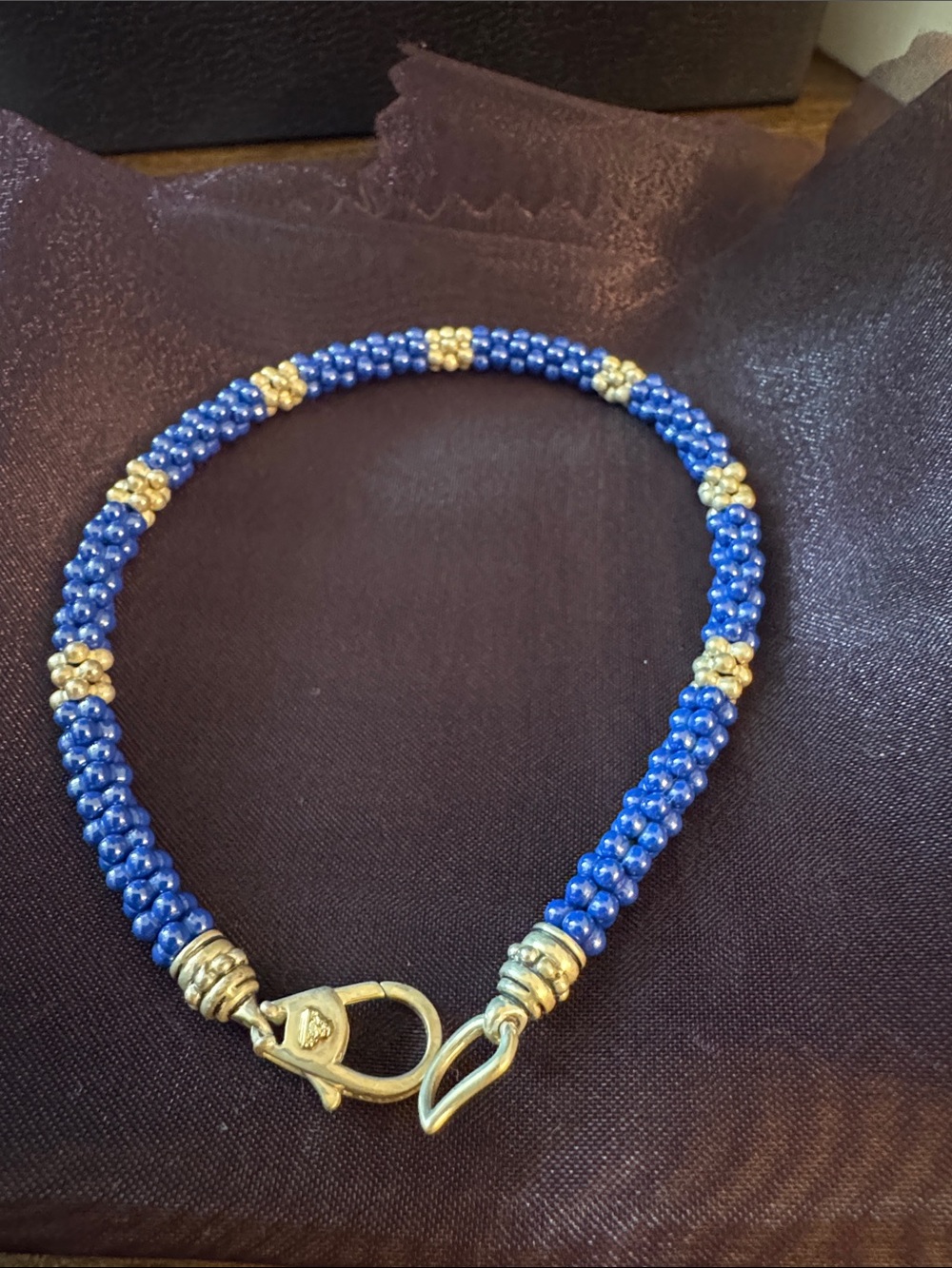 LAGOS Caviar Ultramarine Seven Silver Station Ceramic Bracelet, 5mm - Picture 2 of 6